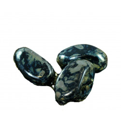 Oválné tvarované korálky Picasso z českého skla průhledné, černé a stříbrné, velikost 17 mm 6 kusů