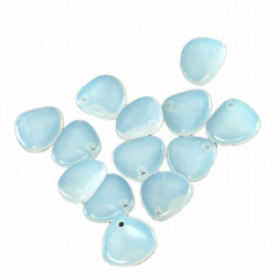 50ks Mléčně Bílé české Rose Petal Beads české Sklo PRECIOSA Korálky Lisované česká Květina Ploché Rose Petal Beads 8mm x 7mm