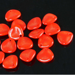 50ks Neprůhledné Červené české Rose Petal Beads české Sklo PRECIOSA Korálky Lisované česká Květina Ploché Rose Petal Beads