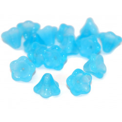 Velké Modré Jasné, Bell Květina české Skleněné Korálky Flower Bead Caps Skleněná Květina Korálky české Flower Korálky Květina