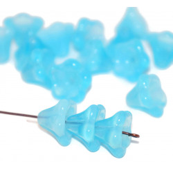 Velké Modré Jasné, Bell Květina české Skleněné Korálky Flower Bead Caps Skleněná Květina Korálky české Flower Korálky Květina