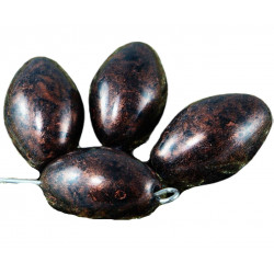 Velké oválné korálky z českého skla oliva neprůhledné, bronzové, černé, travertin rozměry 18mm x 11mm 4 kusy