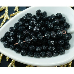 Drobné tvarované, hránkované koralky z českého skla černé, neprůhledné, rozměry 5 mm x 6 mm 15g 100 kusů