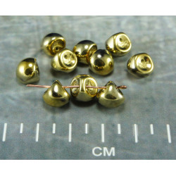 Crystal Gold Hub české Skleněné Korálky 9mm x 8mm 12ks