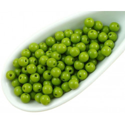 Drobné kulaté korálky z českého skla neprůhledné, olivově zelené, průměr 3 mm 100 kusů