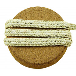 Povoskovaný bavlněný provázek béžový, hnědý, platený náramek zapletaná stužka vegan šířka 10 mm délka 1 metr