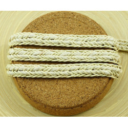 Povoskovaný bavlněný provázek béžový, hnědý, platený náramek zapletaná stužka vegan šířka 10 mm délka 1 metr