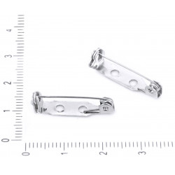 Kovový spínací špendlík starožitný stříbrný vzhled na brož, odznáčky bižuterní komponent velikost 20 mm x 5 mm 16 kusů