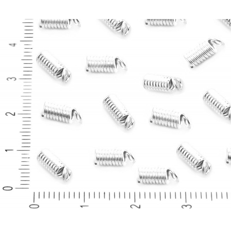 Kovové pružinové koncovky postříbřené, na tvoření šperků, náramků, řetízků, rozměry 9, 5 mm x 4, 5 mm dírka 2, 5 mm 30 kusů