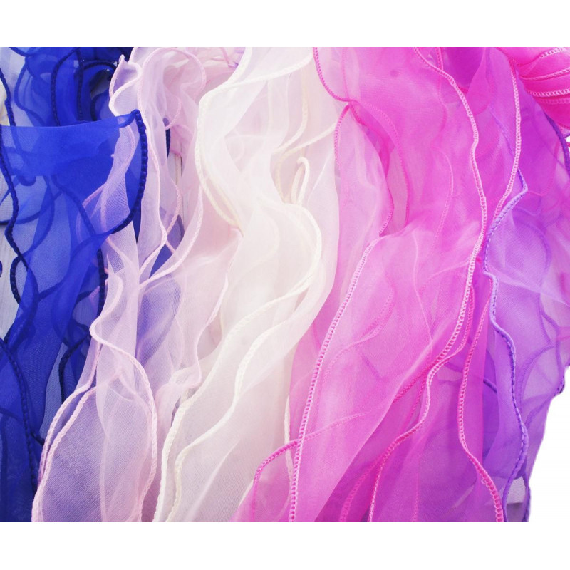 Organzová stužka náhodný mix barev - fialová, růžová, bílá, modrá, dekorace svatba Vánoce šířka 58 mm délka 1 metr