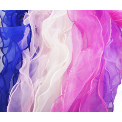 Organzová stužka náhodný mix barev - fialová, růžová, bílá, modrá, dekorace svatba Vánoce šířka 58 mm délka 1 metr