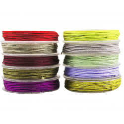 Kulatý nylonový provázek šňůrka lanko na navlékání, pletení, mix barev Shamballa Kumihimo průměr 0, 8 mm 10 x 10 metrů