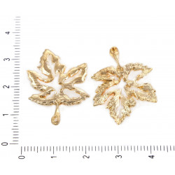 Kovový pozlacený přívěsek javorový list příroda Kanada na náramek náhrdelník rozměry 20 mm x 27 mm 6 kusů