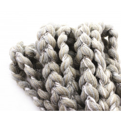 Silný splétaný bavlněný náramek přírodně šedivý, béžový, bílý, Boho styl náramek řetízek šířka 20 mm délka 0, 9 metru