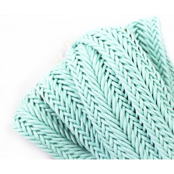 Pletený bavlněný řemínek tyrkysově modrý, splétaná stužka řemínek řetízek náramek Boho styl šířka 35 mm délka 0, 9 m