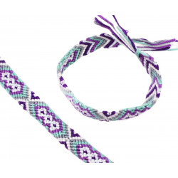 Sada na drhání, tvoření náramků, pletení náramků, náramky přátelství, zelené, fialové, bílé, stříbrné, 14 mm x 25 cm 1 kus