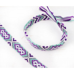 Sada na drhání, tvoření náramků, pletení náramků, náramky přátelství, zelené, fialové, bílé, stříbrné, 14 mm x 25 cm 1 kus