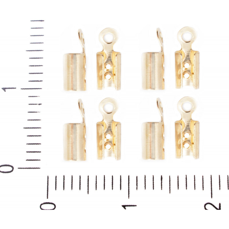 Ploché kovové koncovky pozlacené, pro výrobu šperků, bižuterní součástka velikost 7, 5 mm x 3 mm 200 kusů