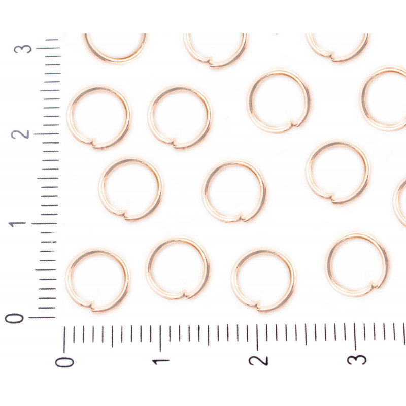 Kovové kroužky vzhled - růžové zlato spojovací kroužky pro tvoření, výrobu šperků, rozměry 5 mm x 0, 9 mm 160 kusů