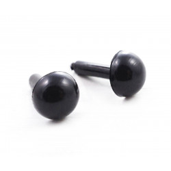 Černé kulaté plastové oči bezpečnostní, tvoření, vyrábění, pro háčkované nebo plstěné hračky zvířátka velikost 6 mm 100 kusů