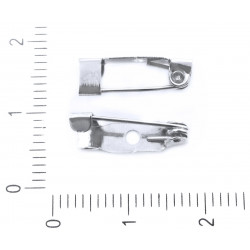 Malý kovový spínací špendlík starožitný stříbrný vzhled na brož, odznáčky bižuterní komponent velikost 15 mm x 4 mm 30 kusů