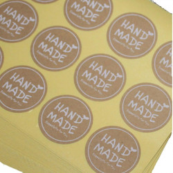 Papírové nálepky kulaté, s nápis Handmade pro psaní deníku dopisů, pohlednic memo lístečky 10 sad 120 kusů