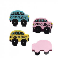Dekorace z pryskyřice ve tvaru školního autobusu pro další tvoření, doplňky do vlasů, ozdoby na mobilní telefon 3 kusy