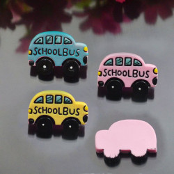 Dekorace z pryskyřice ve tvaru školního autobusu pro další tvoření, doplňky do vlasů, ozdoby na mobilní telefon 3 kusy