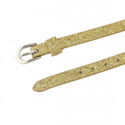 Základ pro tvoření náramků, PU umělá kůže koženka zlatý třpytivý pásek se sponou velikost 220 mm x 6 mm 1 kus