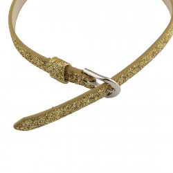 Základ pro tvoření náramků, PU umělá kůže koženka zlatý třpytivý pásek se sponou velikost 220 mm x 6 mm 1 kus