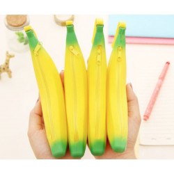 Silikonové dětské pouzdro na psací potřeby ve tvaru banánu se zipem školní potřeby 1 kus