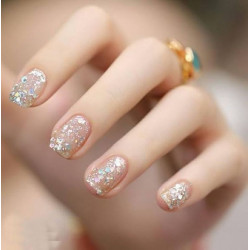 Třpytky na tvoření a dekoraci nehtů, různé tvary manikúra zdobení těla makeup bílé s duhovými odlesky 12 krabiček