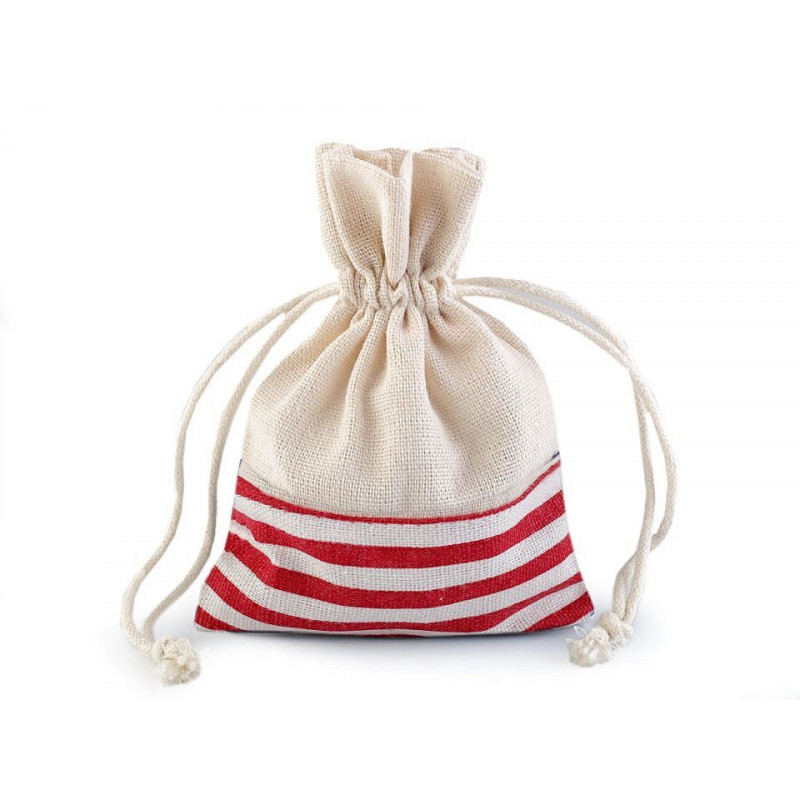 1ks Lněný Pytlík S Proužky 10x13cm Lněné Pytlíky Dárkové Pytlíky Tašky A Krabice Dekorace