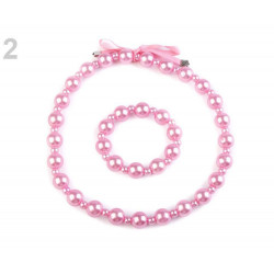 1sada Dětská Sada Perlový Náhrdelník A Náramek Bižuterie Dívčí Sady