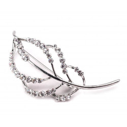 1ks Crystal Brož List S Broušenými Kamínky Kovové Skleněné Brože Bižuterie