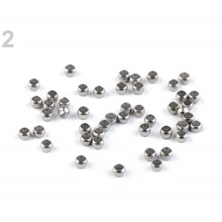 2g 2 Platina Zamačkávací Rokajl Kulatý Ø2mm Bižuterní Koncovky Komponenty Korálky
