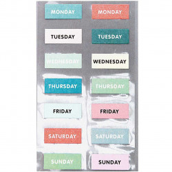 Papírové nálepky do diáře plánovače poznámkového bloku psaní dopisů, dny v týdnu 1 kus