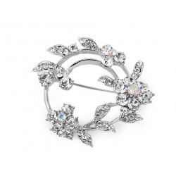 1ks Crystal Brož / Svatební Ozdoba Na Kytice Kovové Skleněné Brože Bižuterie