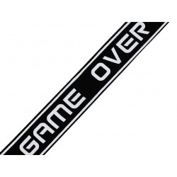 1m Černá Lampas / Rypsová Stuha Game Over Šíře 25mm Lampasy Paspulky Textilní Galanterie
