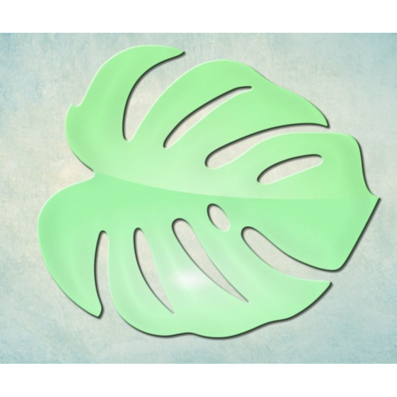 Silikonová formička pro tvoření 3d mýdla svíček čokolády sušenek sádrových odlitků, extra velký list monstery 150x130x8 mm 1 kus