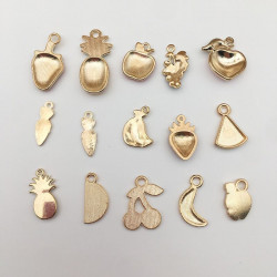 KRAFTIKA 30ks Smalt Zlatá Barva Ovoce Mix Přívěsky Přívěsky Velkoobchod Hodně, Šperky Náhrdelník Náramek Dělat