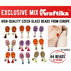 KRAFTIKA mix přívěsků ve zlatém rámečku s emailem holadnské tulipány na výrobu náramků, náhrdelníků, náušnic 54 kusů