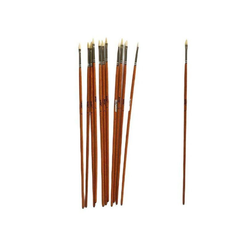 Artix Štětce Ploché Syntetické Kočičí Jazýček Č.2 Sada Č.49 (12Ks), , Výtvarné Potřeby