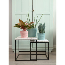 Plastový květináč Magnolia Jersey 110 mm pudrová