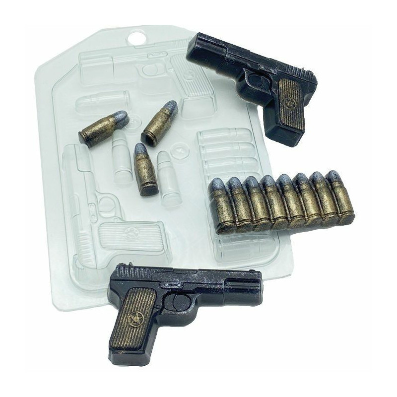 1ks tt Mini Gun Plastic Soap Making Mold čokoláda sádra svíčka