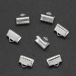 40ks postříbřené pásky krimpovací šňůra konec bezolovnatý kov Velké Obručové náušnice earwire Kulaté náušnice Loop earwire