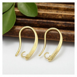 2ks zlaté barvy pokovené Earwire luxusní háčky náušnice Wire Bulk ušní háček šperky výroba dodávky kovové nálezy 1 mm x 16, 5 mm