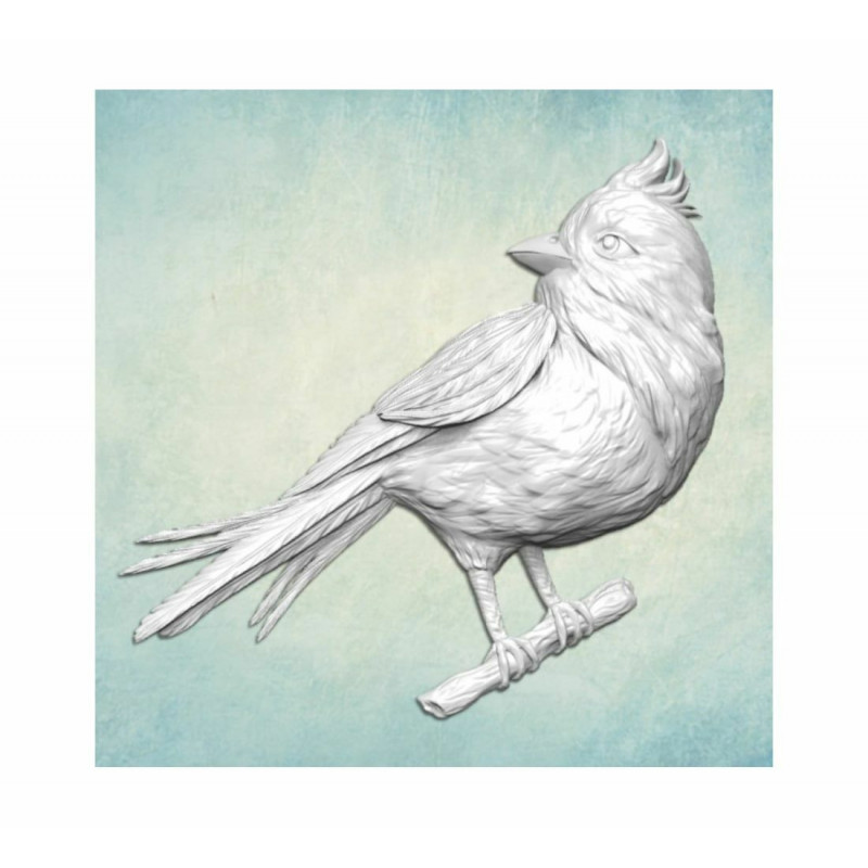 1pc Bird On Twig 3d Silicone Uv Epoxidová pryskyřice hlína skrapbooking modelovací šperky vosk Gypsum 70x44x10mm