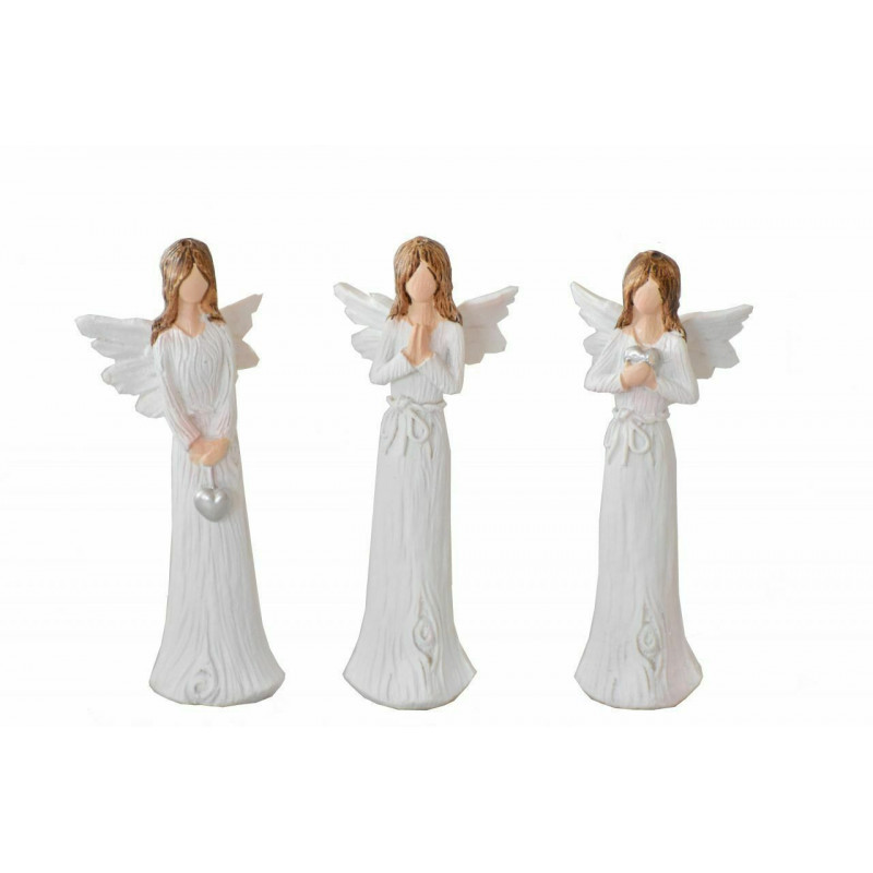 1 ks Anděl Vánoční suvenýry Dřevěná imitace bílá 10 cm mix design