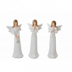 1 ks Anděl Vánoční suvenýry Dřevěná imitace bílá 10 cm mix design